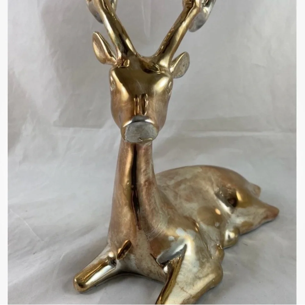 Pottery Barn Deer Reindeer Candle Holder Silver Plated Brass 6 Candle Holder - Picture 13 of 16